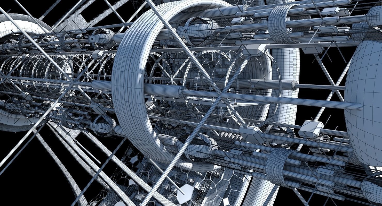 Futuristic Space Colony B 3D model_16