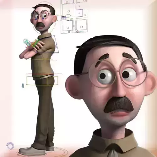 3D Cartoon Teacher Rigged 3D model