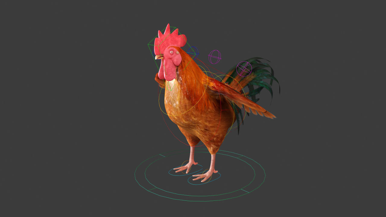 Chicken Rigged 3D model 3D model_1