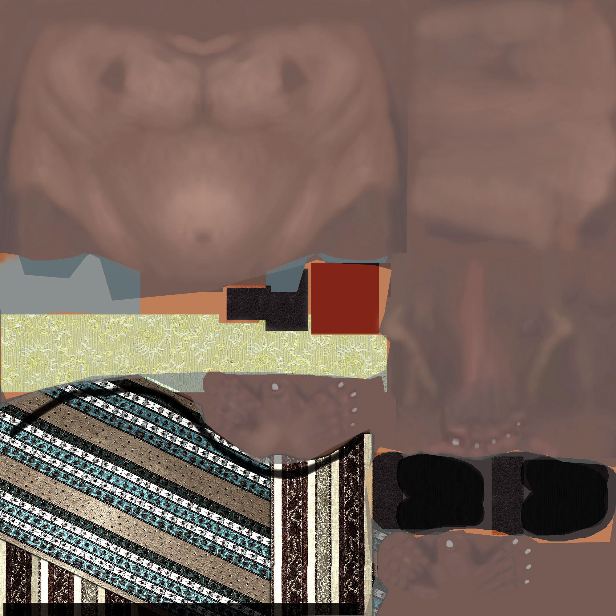 3D Fat african cartoon 3D model_4