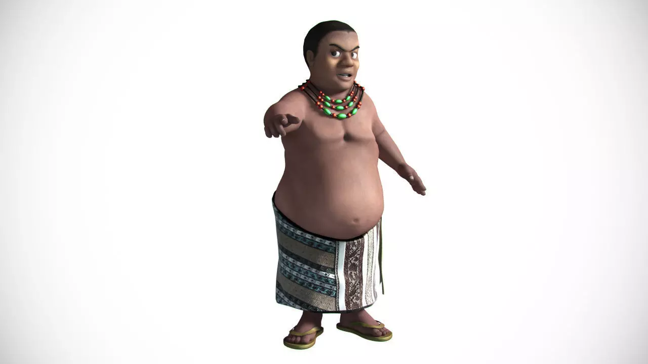 3D Fat african cartoon 3D model_0