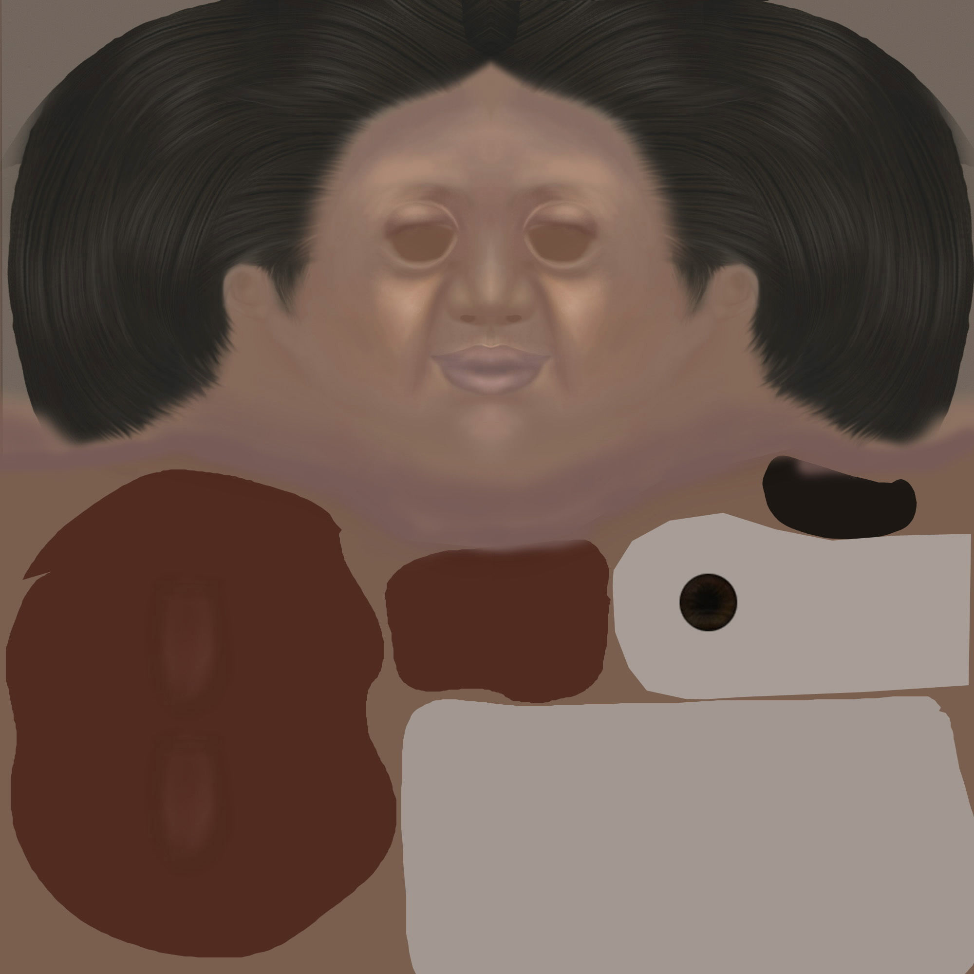 3D Fat african cartoon 3D model_5