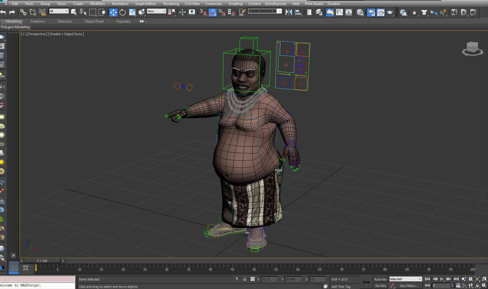 3D Fat african cartoon 3D model_1