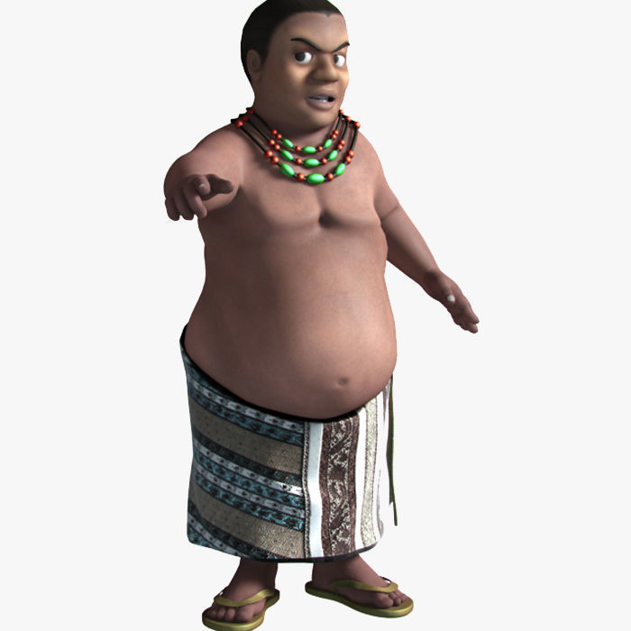 3D Fat african cartoon 3D model_6