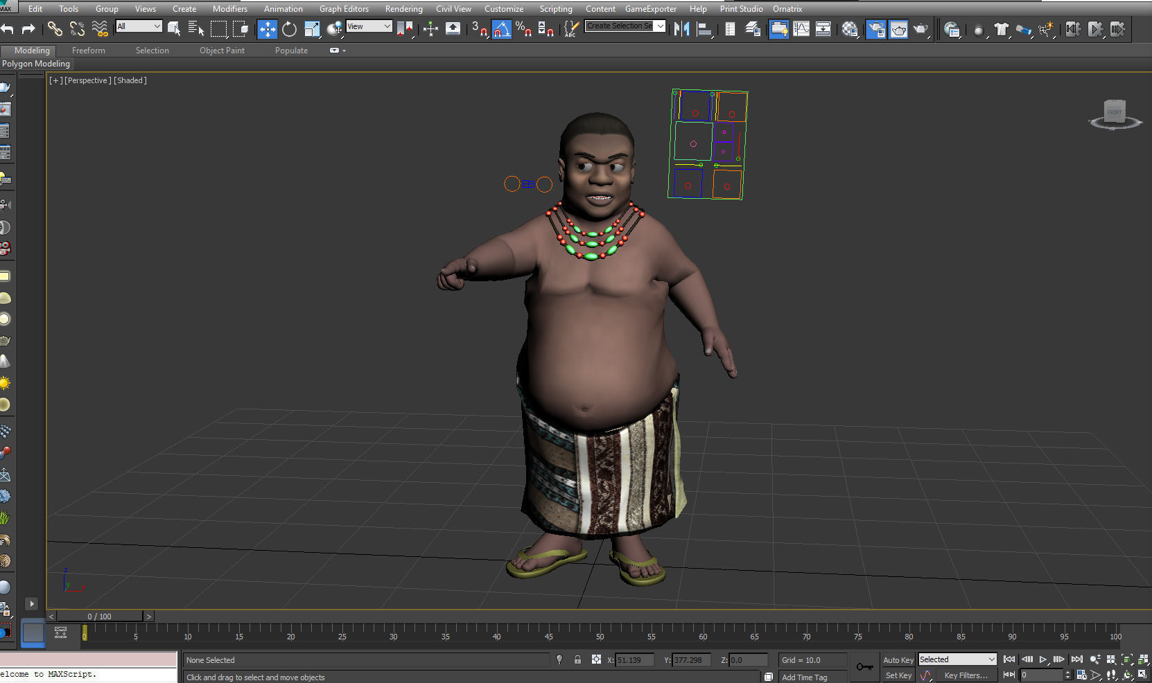 3D Fat african cartoon 3D model_2