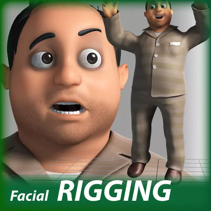 Cartoon bed man Character 3D model 3D model_0