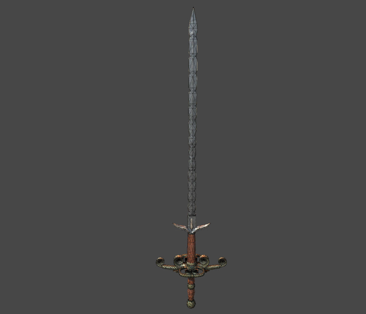 Two-handed sword Mir Low-poly 3D model_10