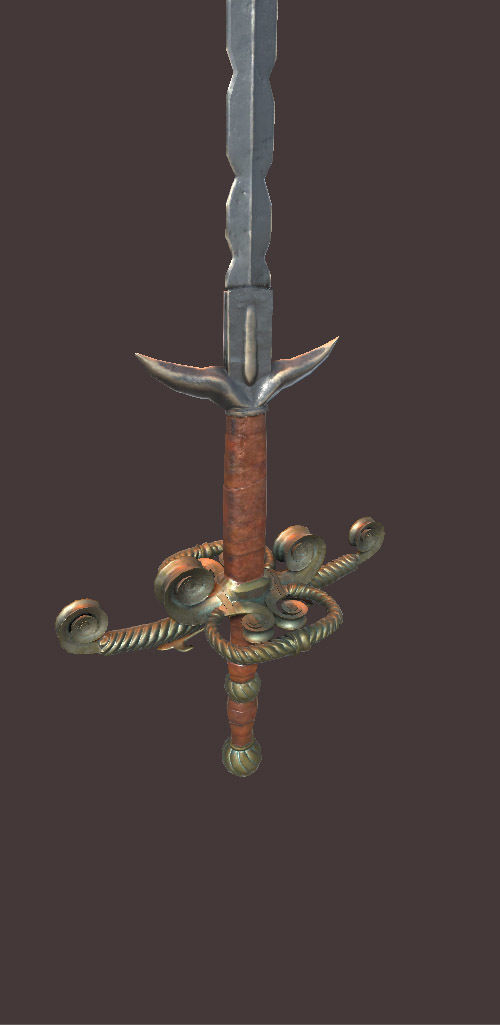 Two-handed sword Mir Low-poly 3D model_4