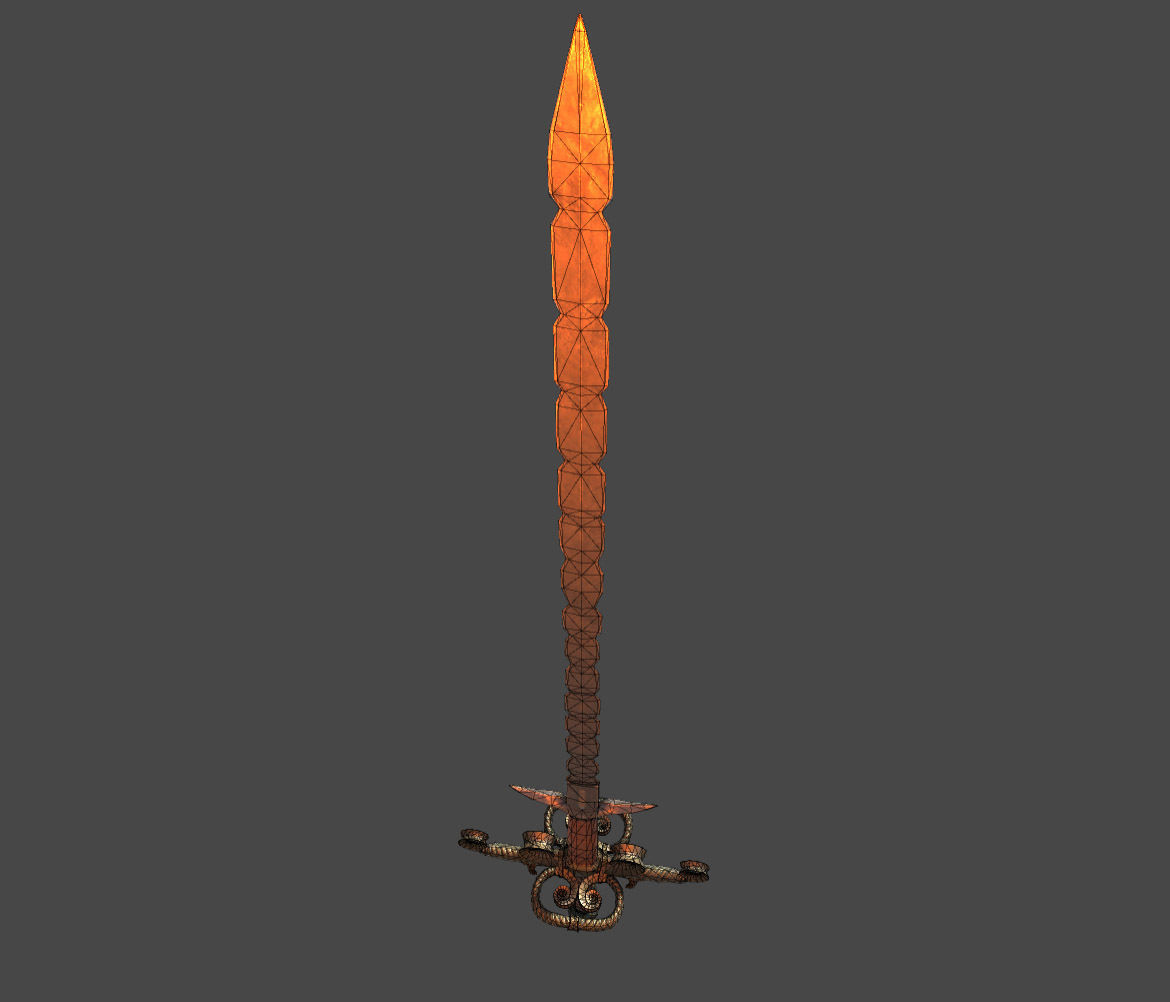 Two-handed sword Mir Low-poly 3D model_8