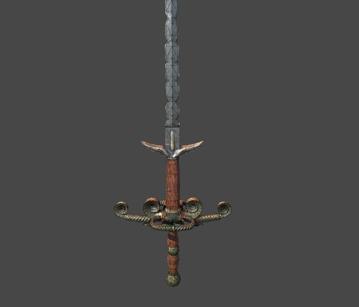 Two-handed sword Mir Low-poly 3D model_11