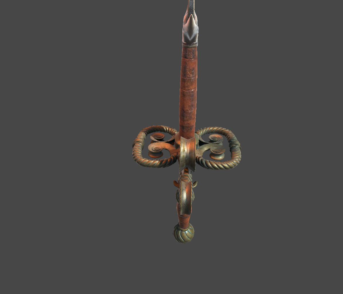 Two-handed sword Mir Low-poly 3D model_5