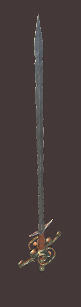 Two-handed sword Mir Low-poly 3D model_1