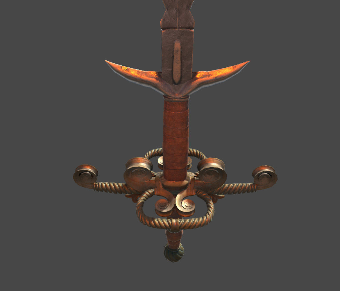Two-handed sword Mir Low-poly 3D model_2