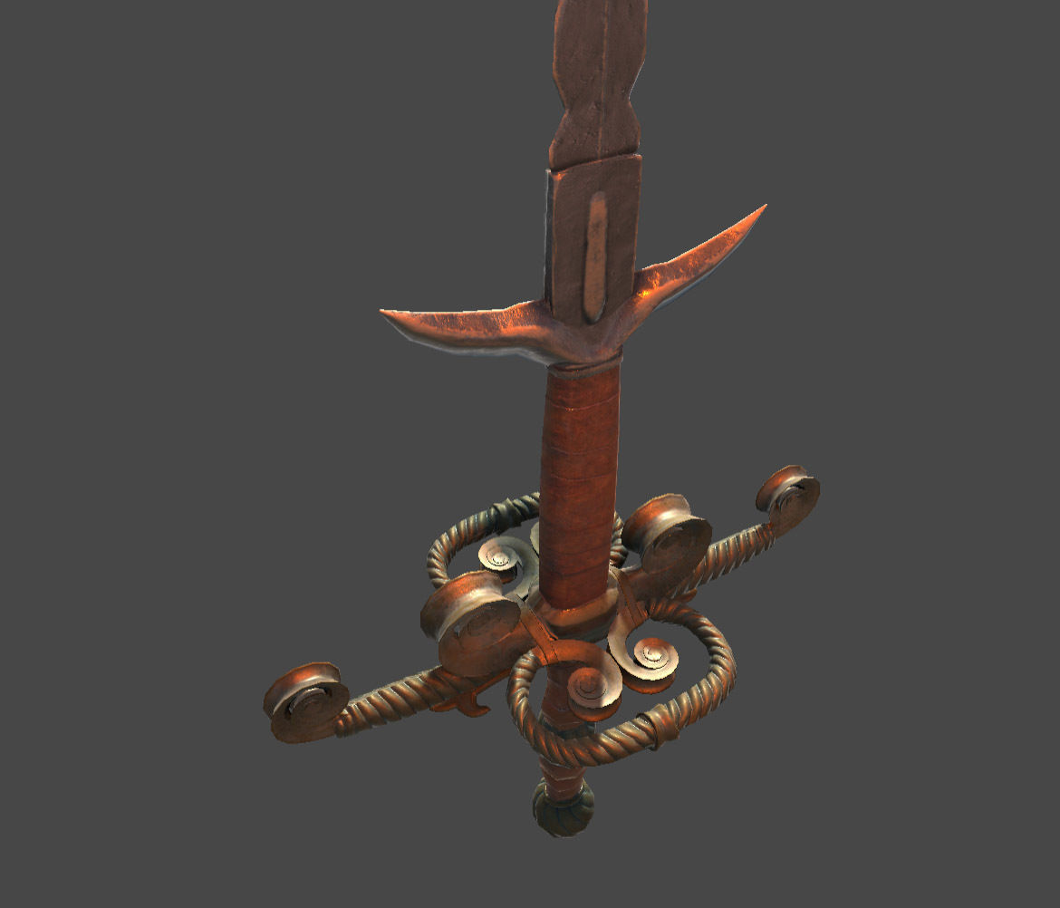 Two-handed sword Mir Low-poly 3D model_6