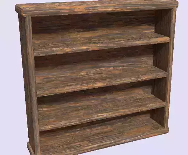 Low Polly old fashioned Book Case  Low-poly 3D model