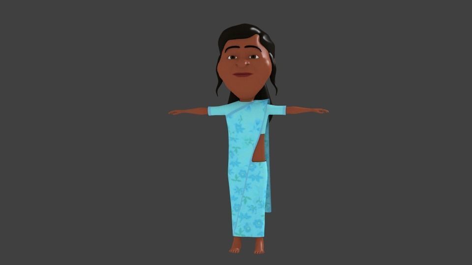 Tamilnadu character pack 3D model_7