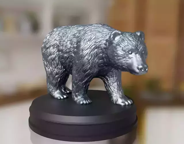Silver Fluffy Bear