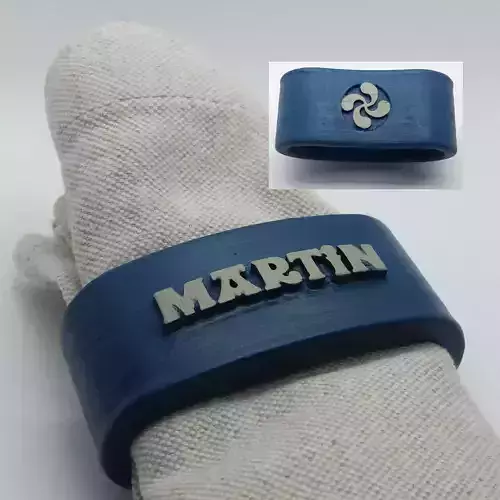MARTIN Napkin Ring with lauburu 3D print model