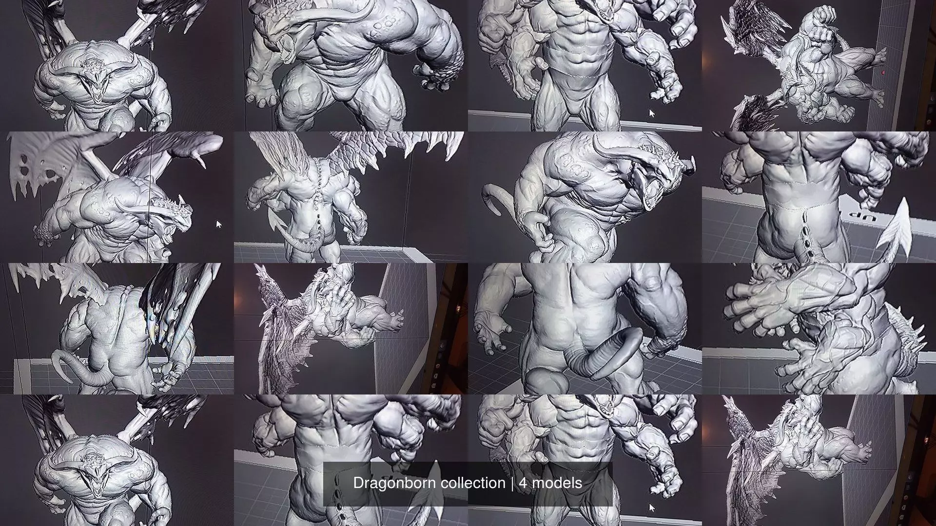 Dragonborn collection monster in poses _0