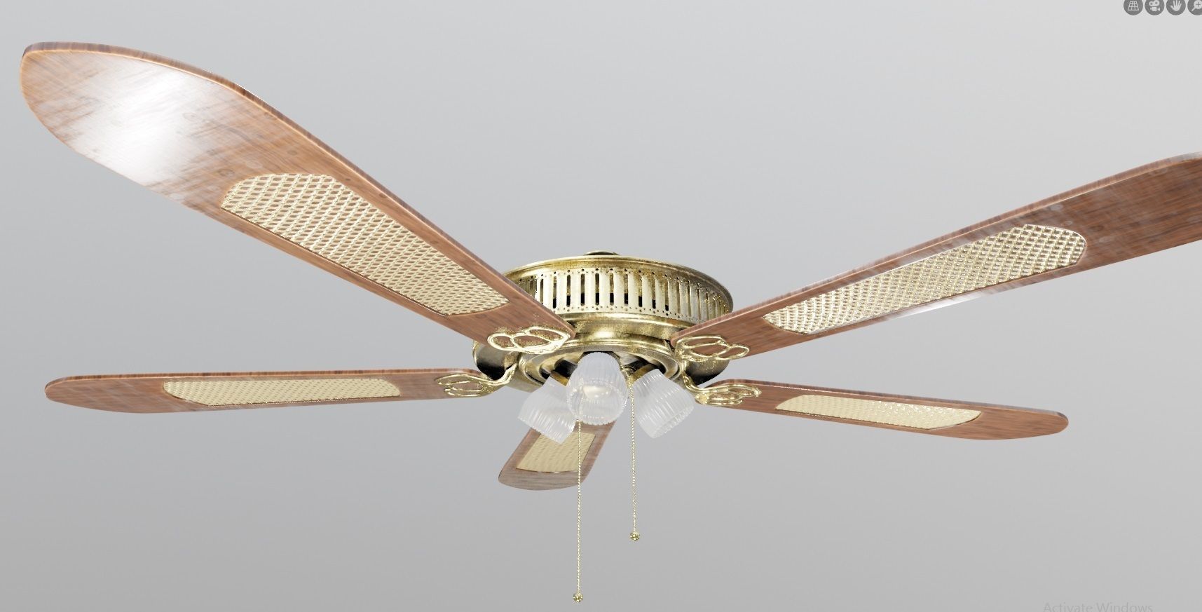 ceiling fan Low-poly 3D model_5