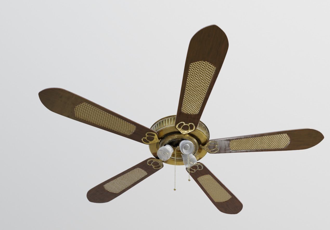 ceiling fan Low-poly 3D model_13