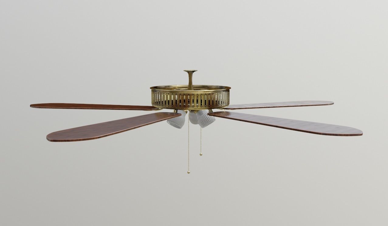 ceiling fan Low-poly 3D model_9