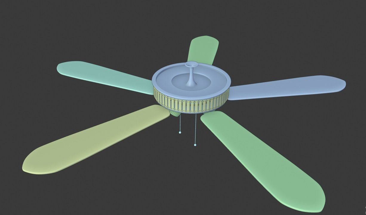 ceiling fan Low-poly 3D model_12