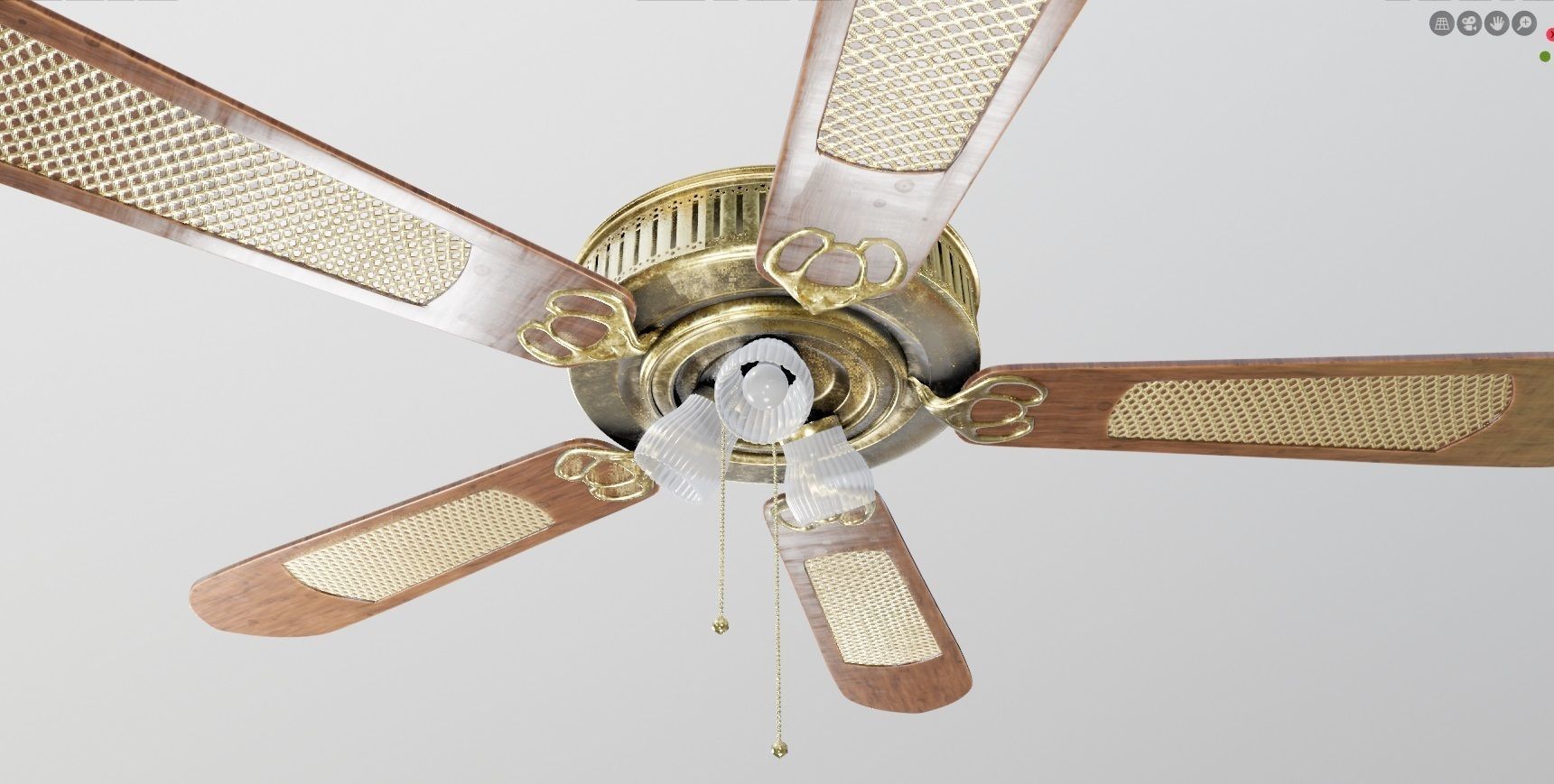 ceiling fan Low-poly 3D model_1