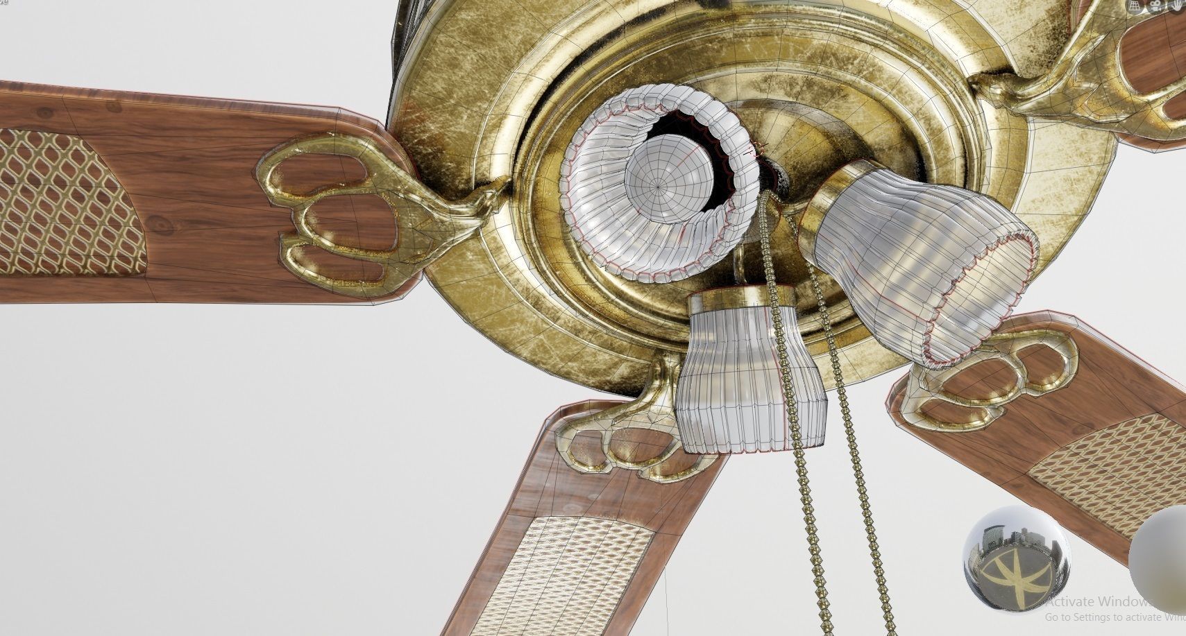 ceiling fan Low-poly 3D model_2