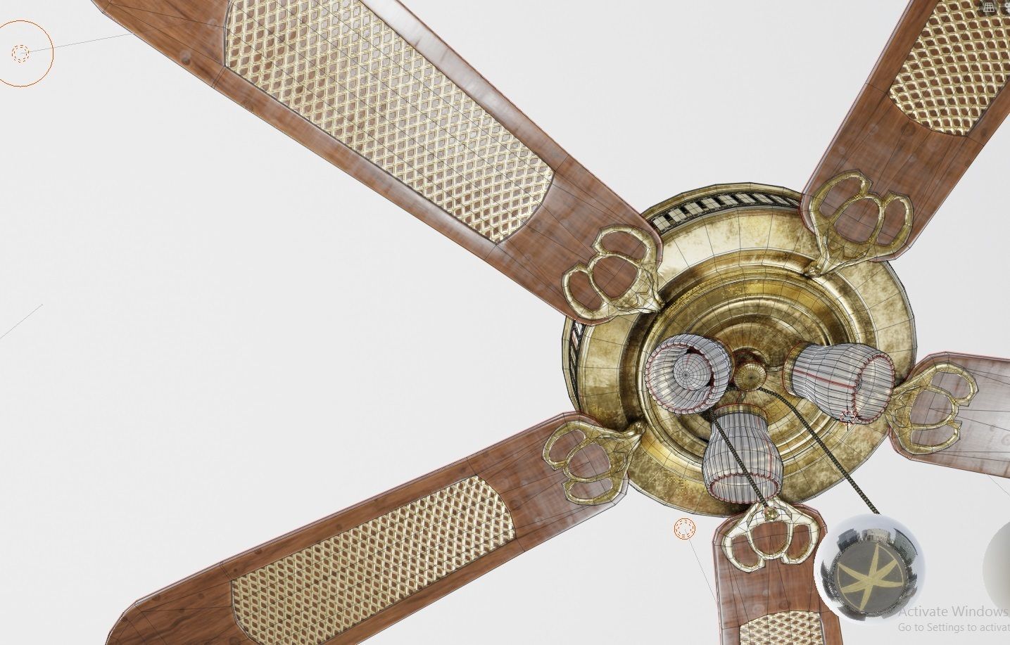 ceiling fan Low-poly 3D model_6