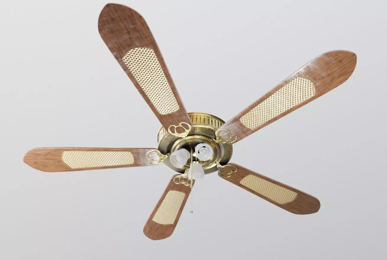 ceiling fan Low-poly 3D model_0