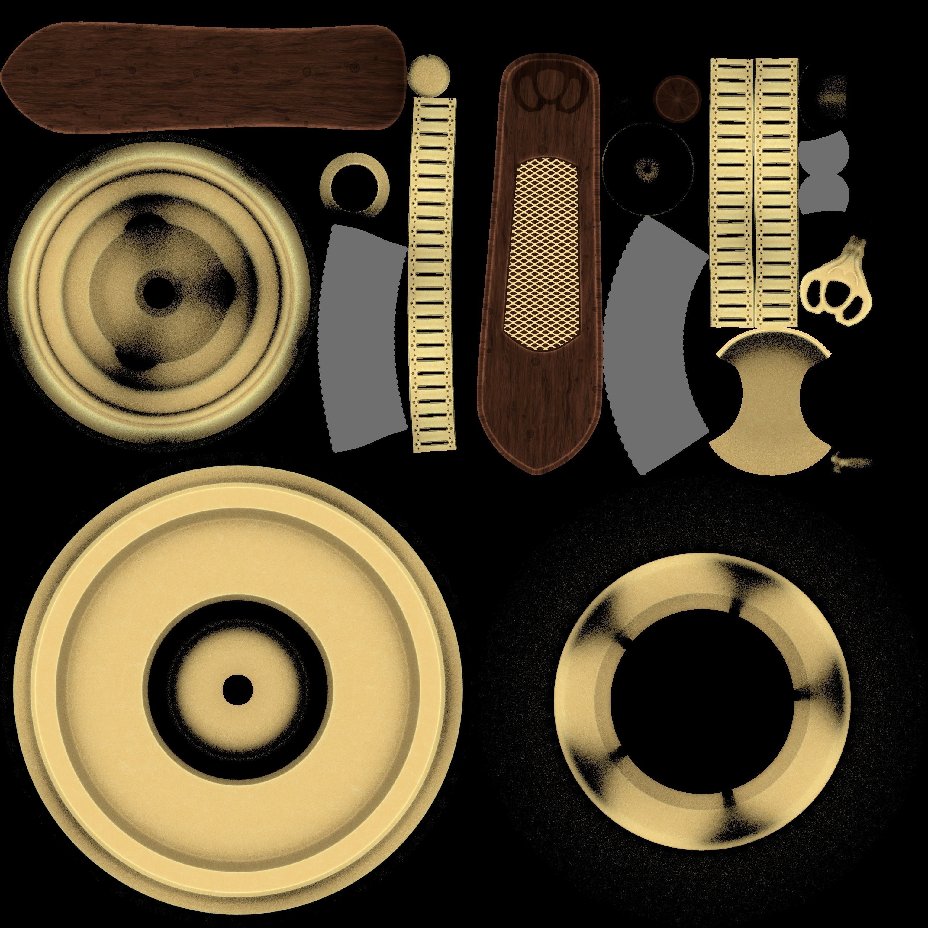 ceiling fan Low-poly 3D model_14