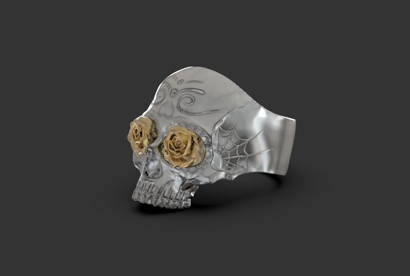 Skull Ring - Santa Muerte 3D print model_3