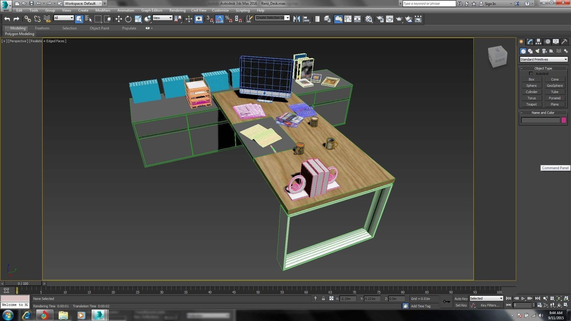 Office Desk High Quality Low-poly 3D model_4