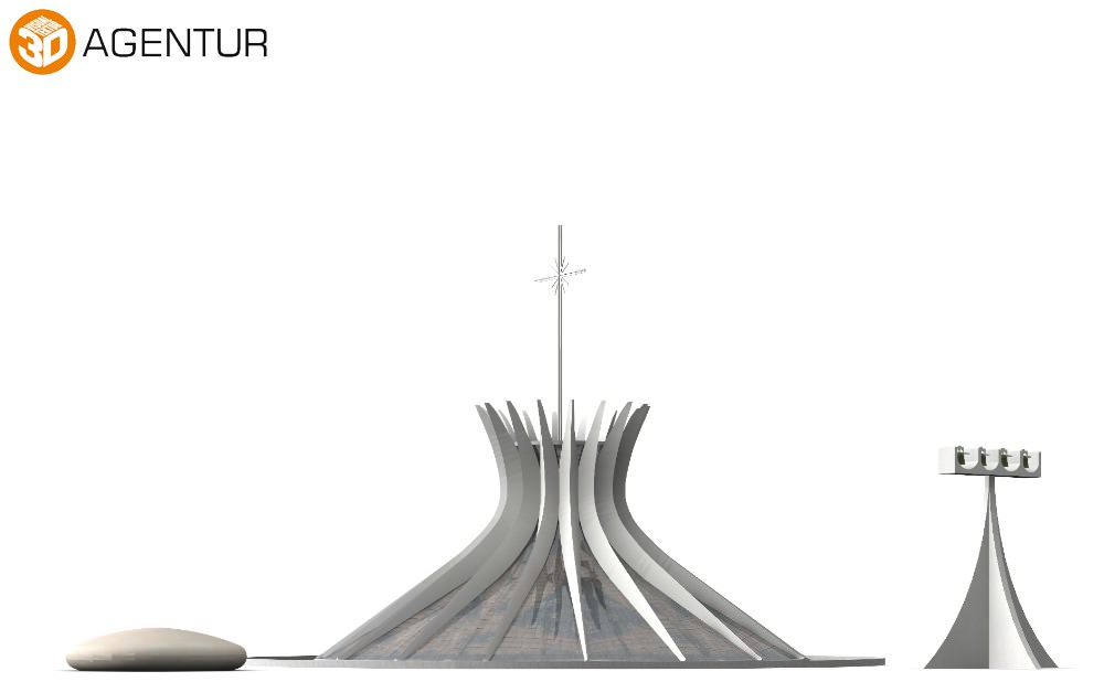 Cathedral of Brasilia 3D model_6