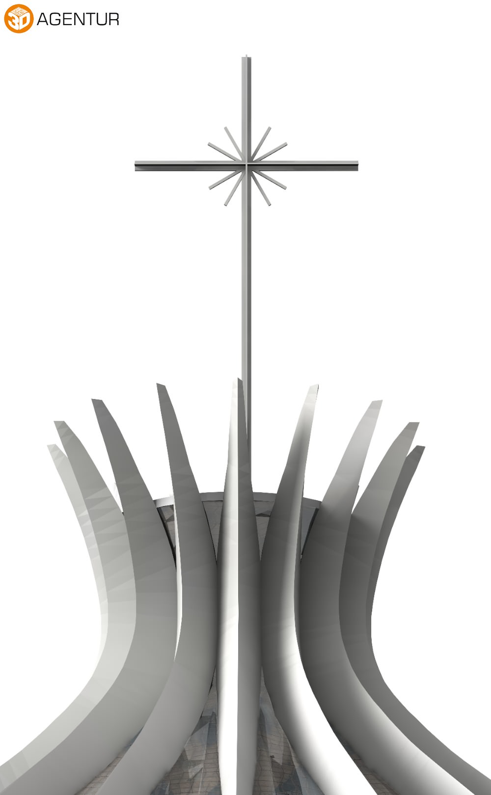 Cathedral of Brasilia 3D model_7