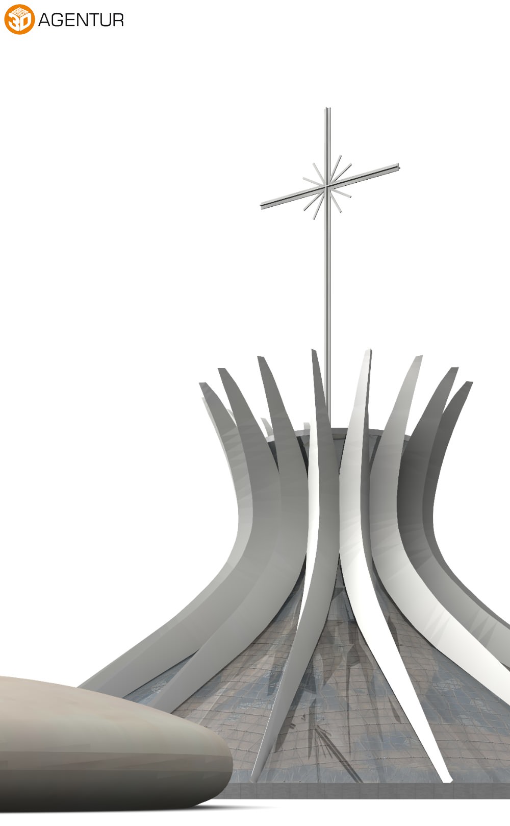 Cathedral of Brasilia 3D model_5
