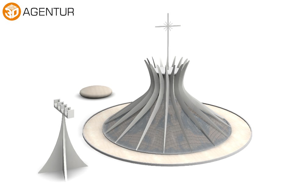 Cathedral of Brasilia 3D model_3