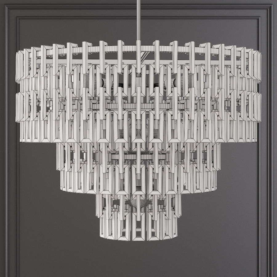 Restoration Hardware MARIGNAN ROUND CHANDELIER 36 Brass 3D model_1