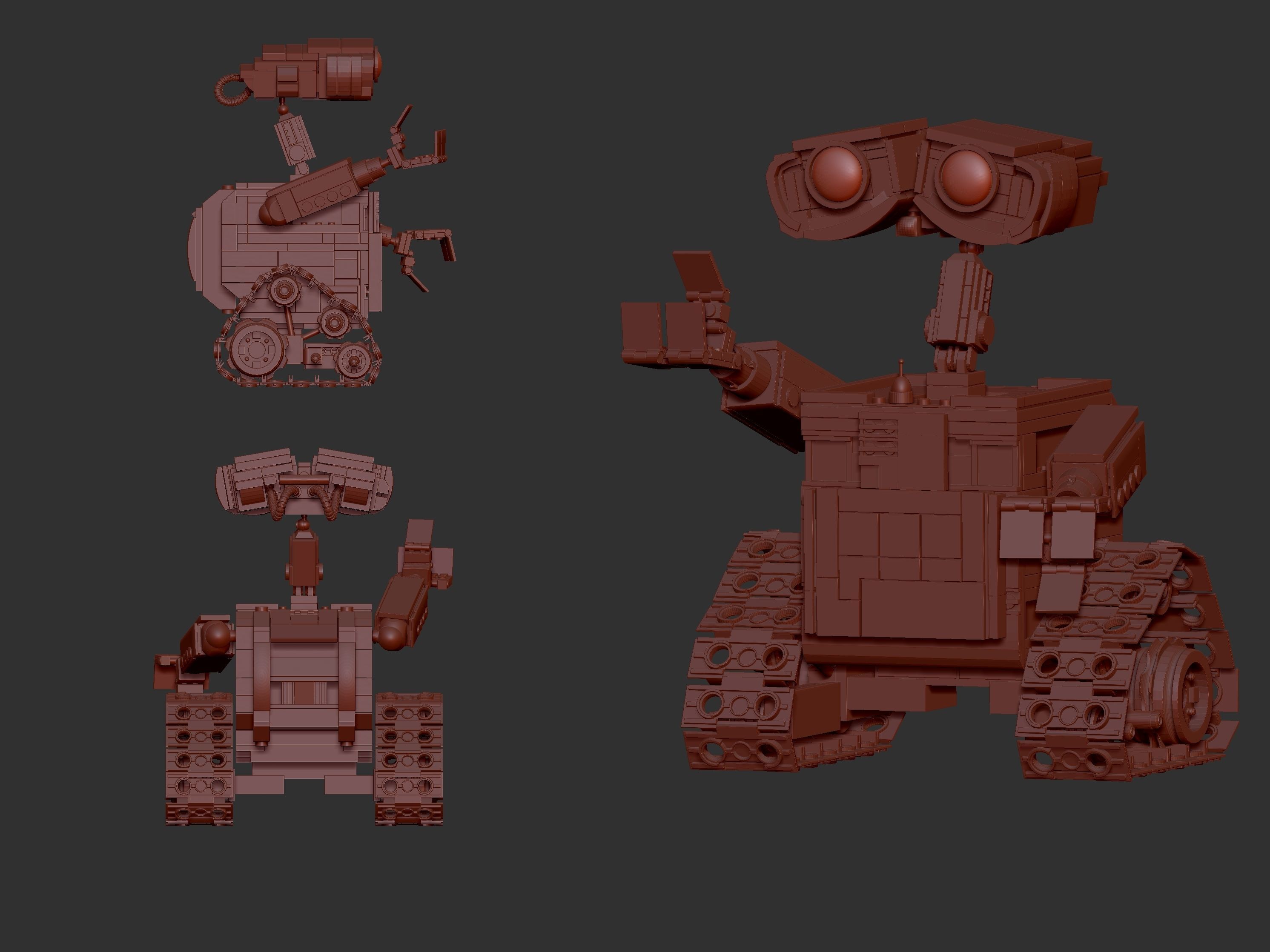 walle lego wall e robot Free 3D print model_1