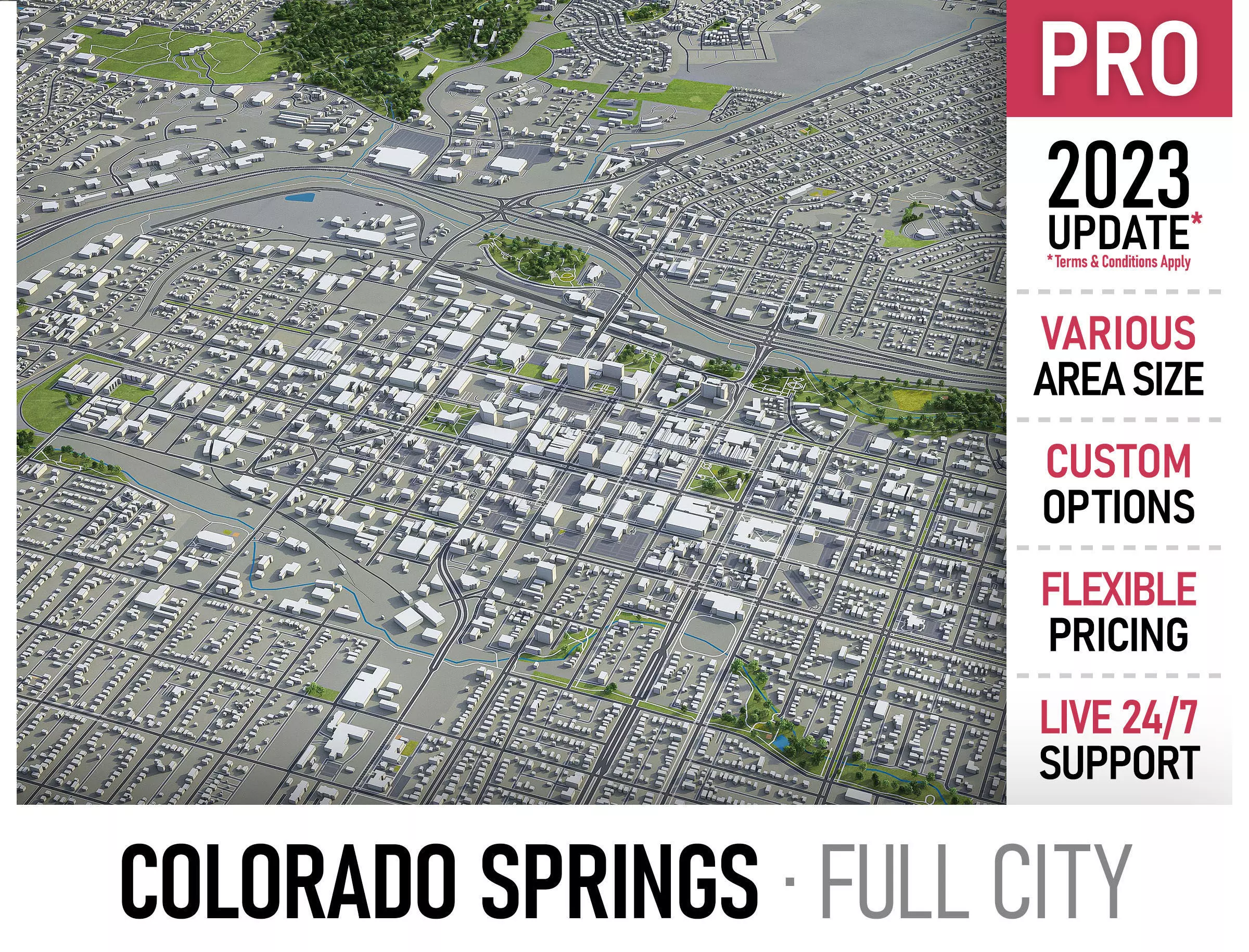 Colorado Springs  Low-poly 3D model_0