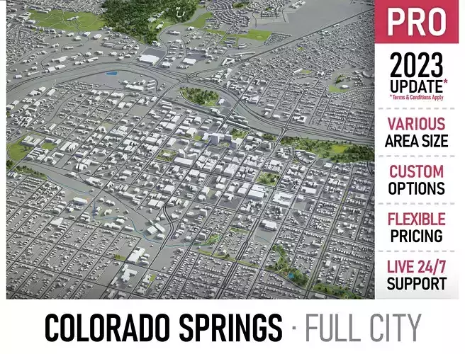 Colorado Springs  Low-poly 3D model