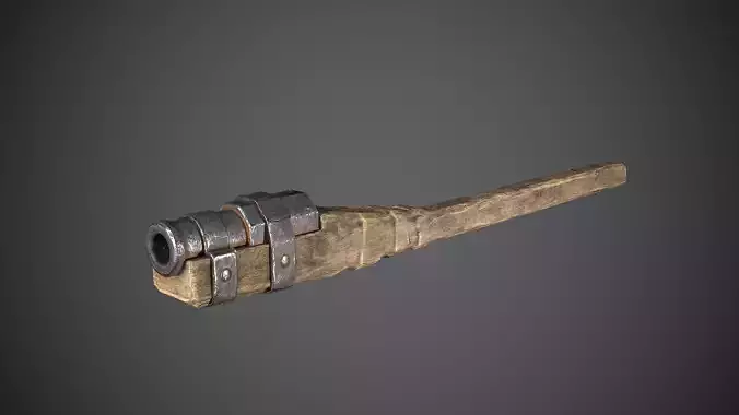 Hand Cannon Medieval Low-poly 3D model