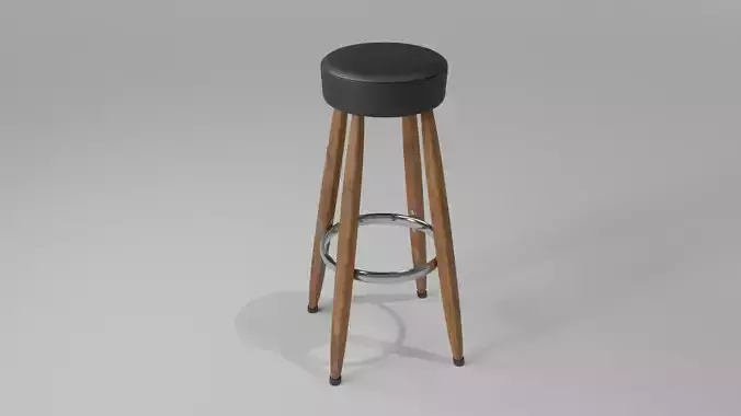 barstool wood leather 
