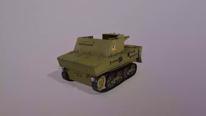T13 Type 1 - WWII Tank Belgian Army Low-poly 3D model