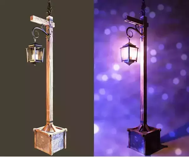 Medieval lamppost 3D model
