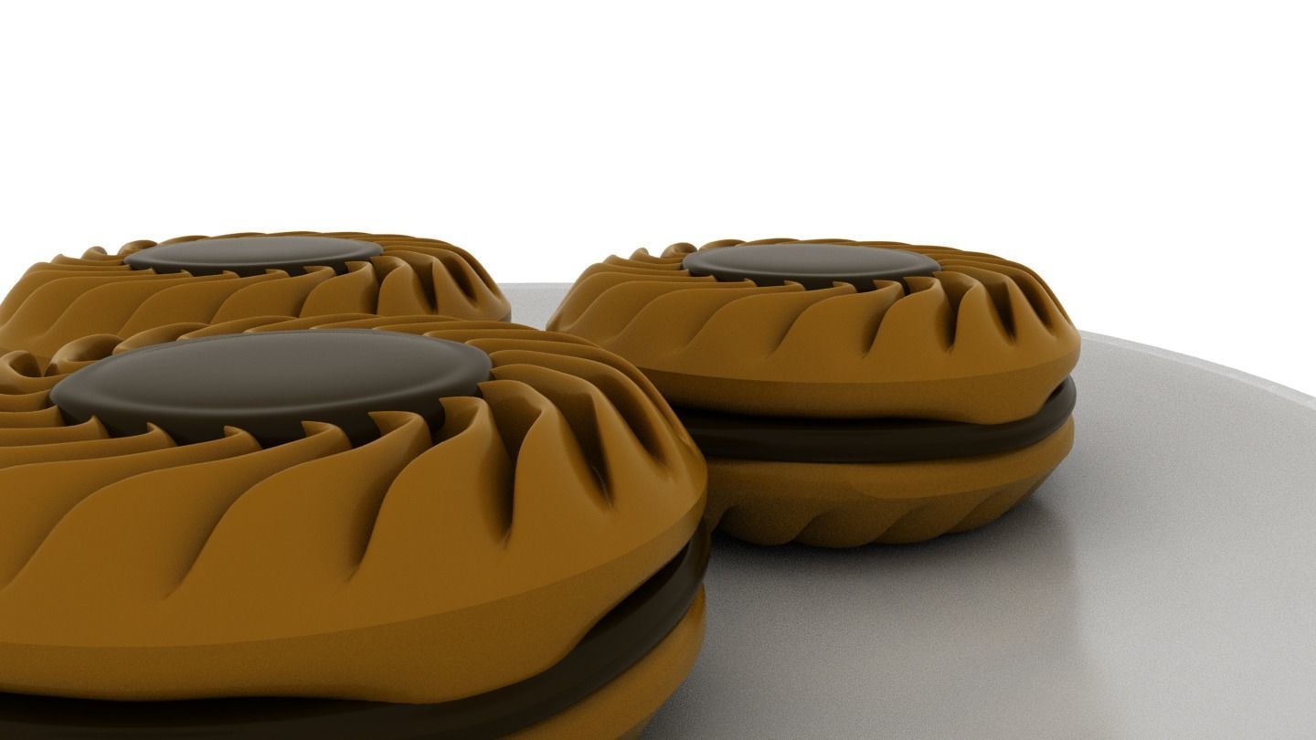 Chocolate Biscuit 3D model_1