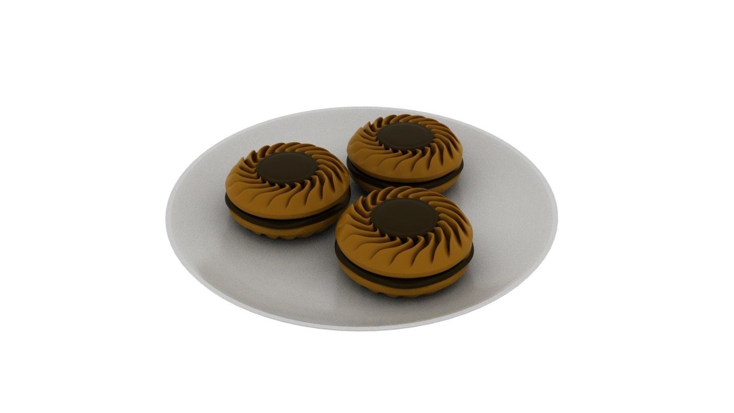 Chocolate Biscuit 3D model_2