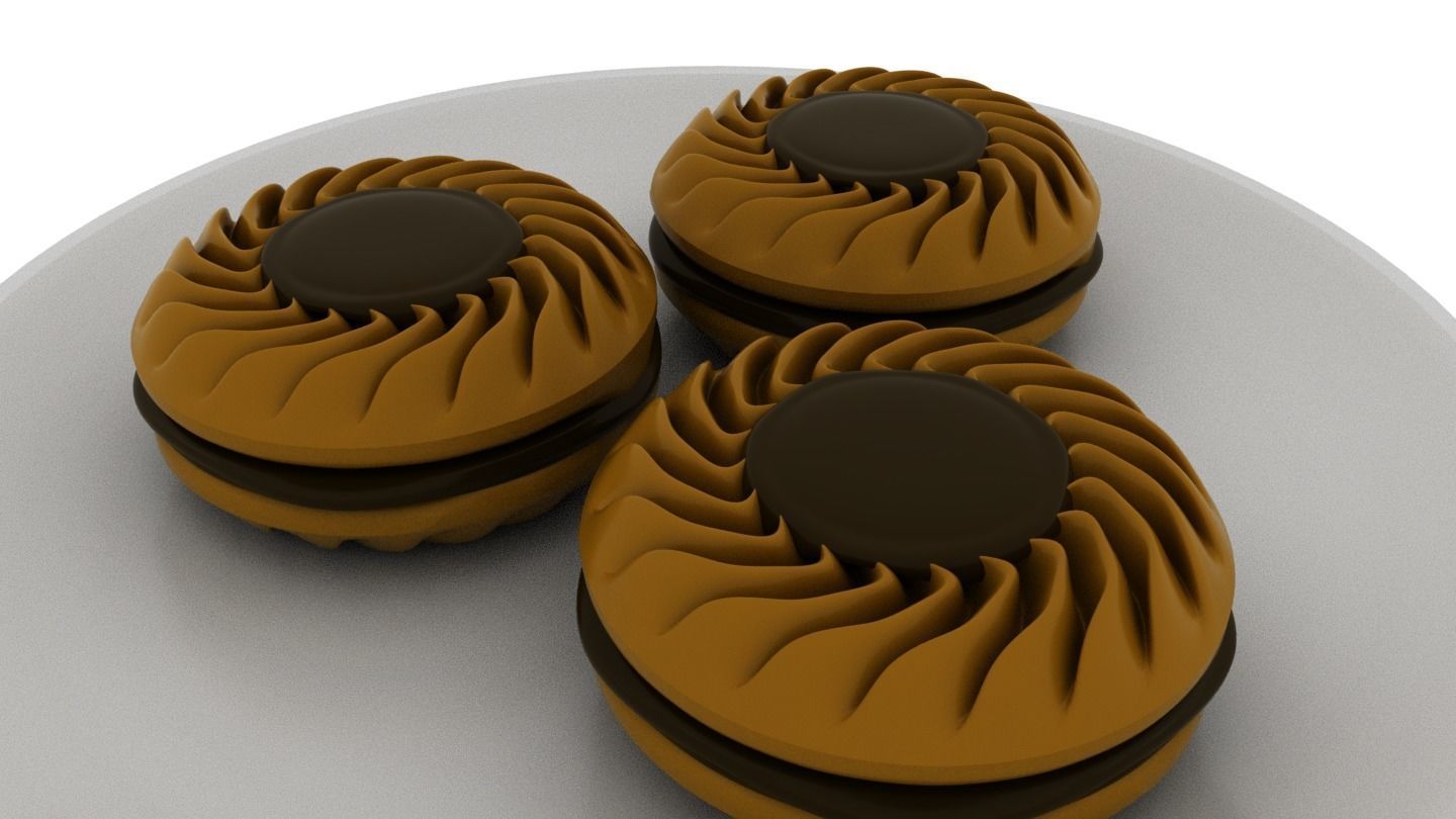 Chocolate Biscuit 3D model_3
