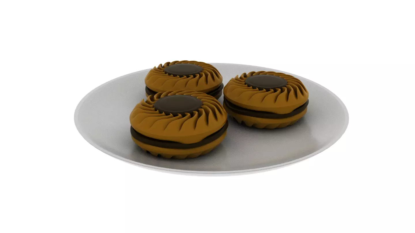 Chocolate Biscuit 3D model_0